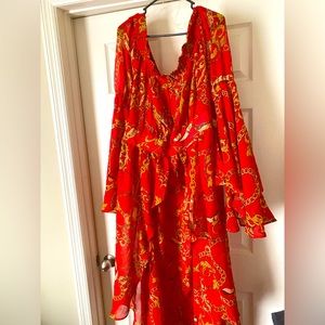 Status Off Shoulder Drama Duster